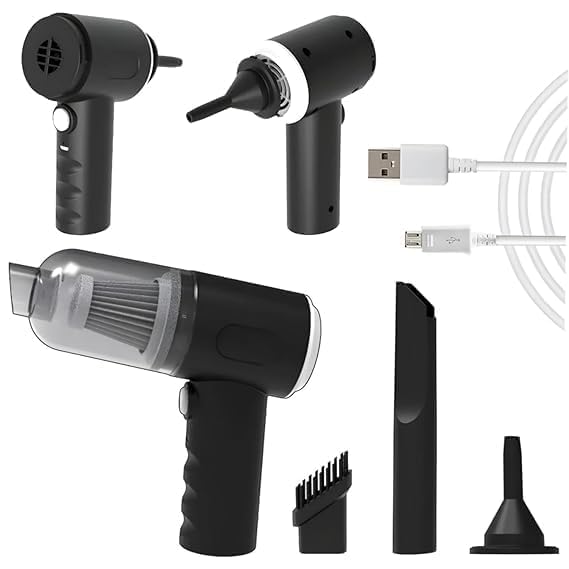 3 in 1 Vacuum Cleaner with Blower for Home. Cordless Car Vacuum Cleaner, USB Rechargeable Cleaner for Car Outdoor Office Handheld Computer, Laptop, Car