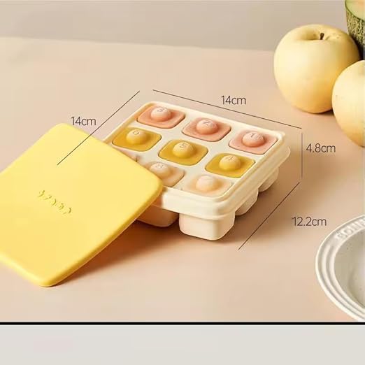 9 Grid Ice Cube Mold, Silicone Ice Cube Tray, Square Shape Ice Cube Tray with Dust Cover
