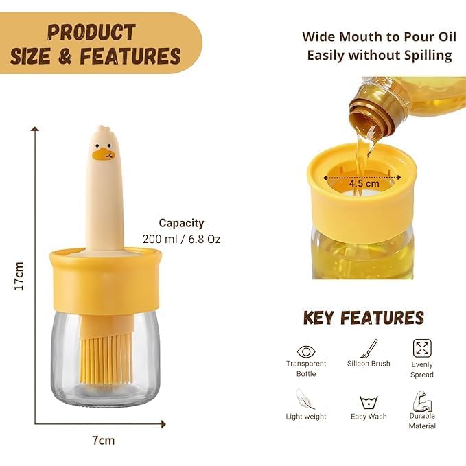 Oil Dispenser Bottle With Silicone Brush 200ml