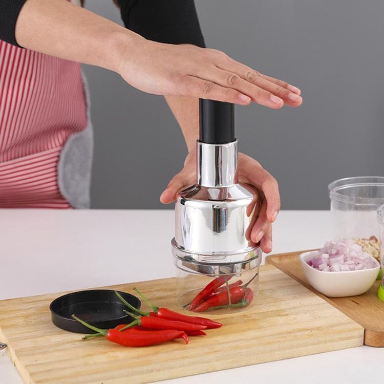 Hand Press Garlic Chopper, Manual Vegetable Cutter
