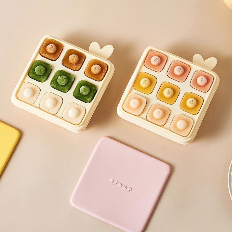 9 Grid Ice Cube Mold, Silicone Ice Cube Tray, Square Shape Ice Cube Tray with Dust Cover