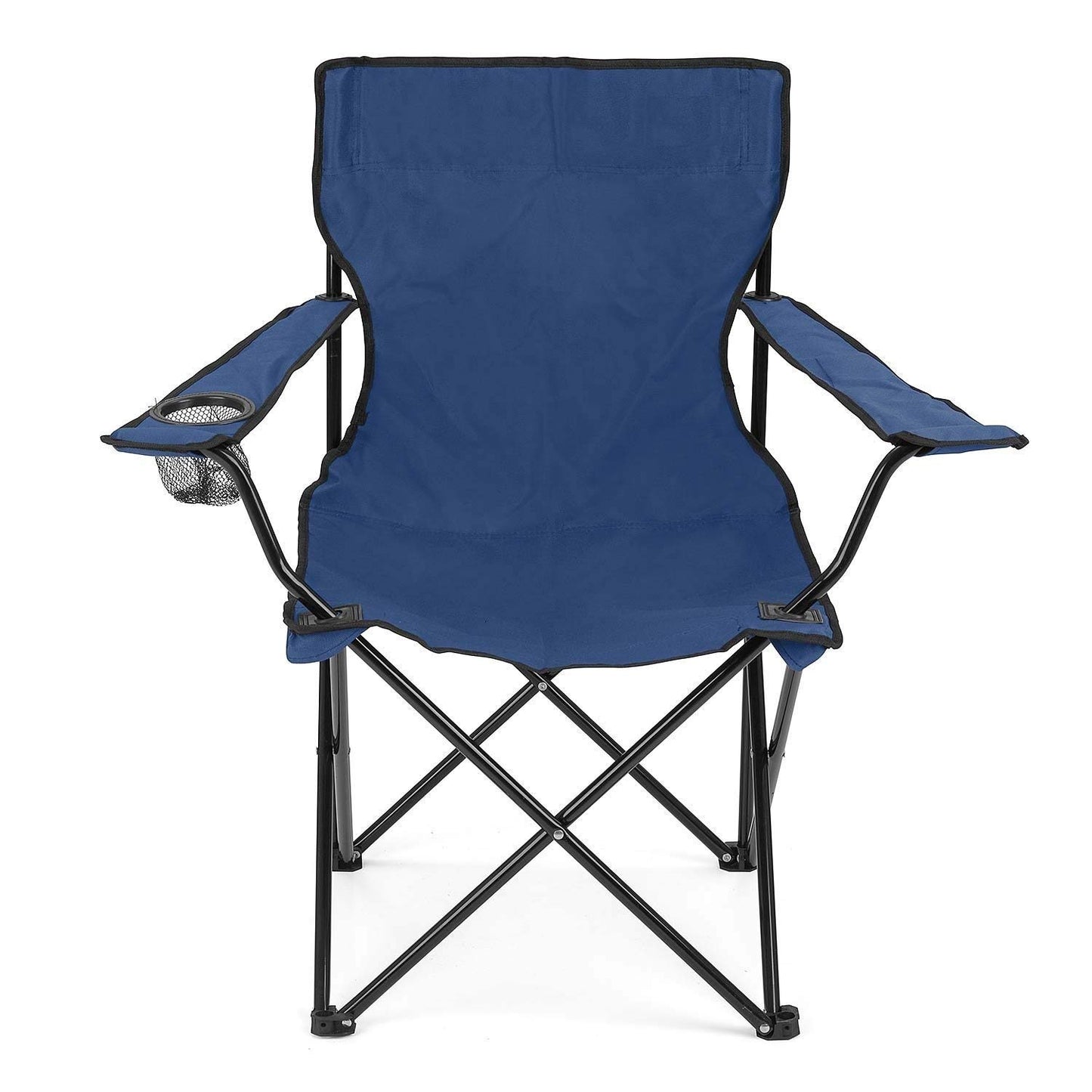 Portable Foldable Camping Chair for Adults | Heavy Duty Metal Frame | Large Comfortable Polyester Outdoor Chair with Cup Holder | Portable Folding Chair for Camping, Picnic, Beach & Travel (Multicolor)
