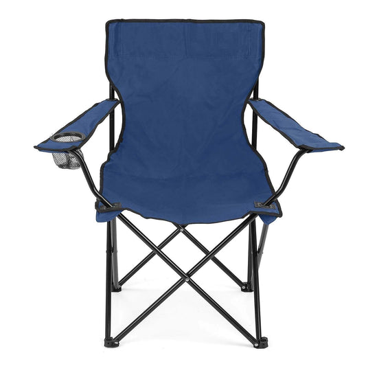 Portable Foldable Camping Chair for Adults | Heavy Duty Metal Frame | Large Comfortable Polyester Outdoor Chair with Cup Holder | Portable Folding Chair for Camping, Picnic, Beach & Travel (Multicolor)