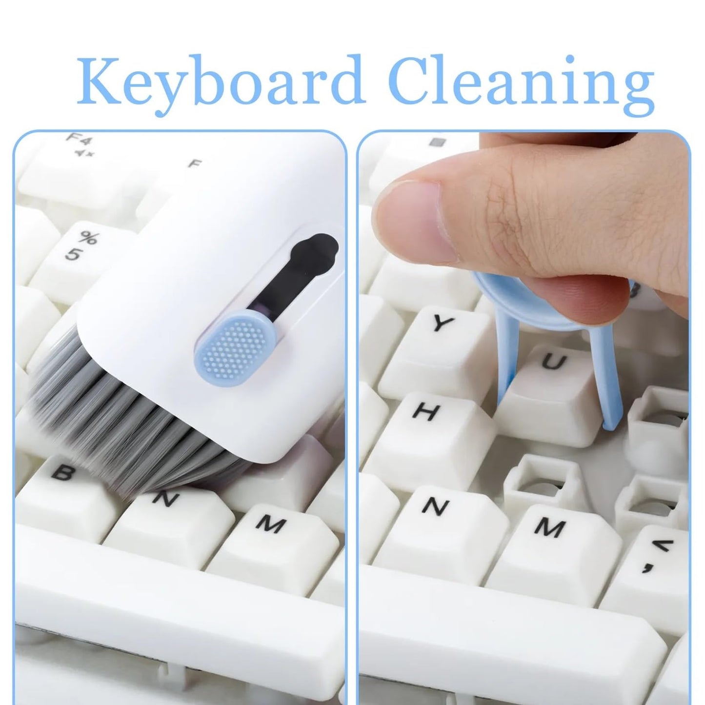 7 in 1 Multi-Function Laptop Cleaning Brush/Keyboard Cleaning kit/Gadget Cleaning kit Gap Duster Key-Cap Puller for Laptop,Monitor,Keyboard and Earphones with Spray Bottle (Multicolor)