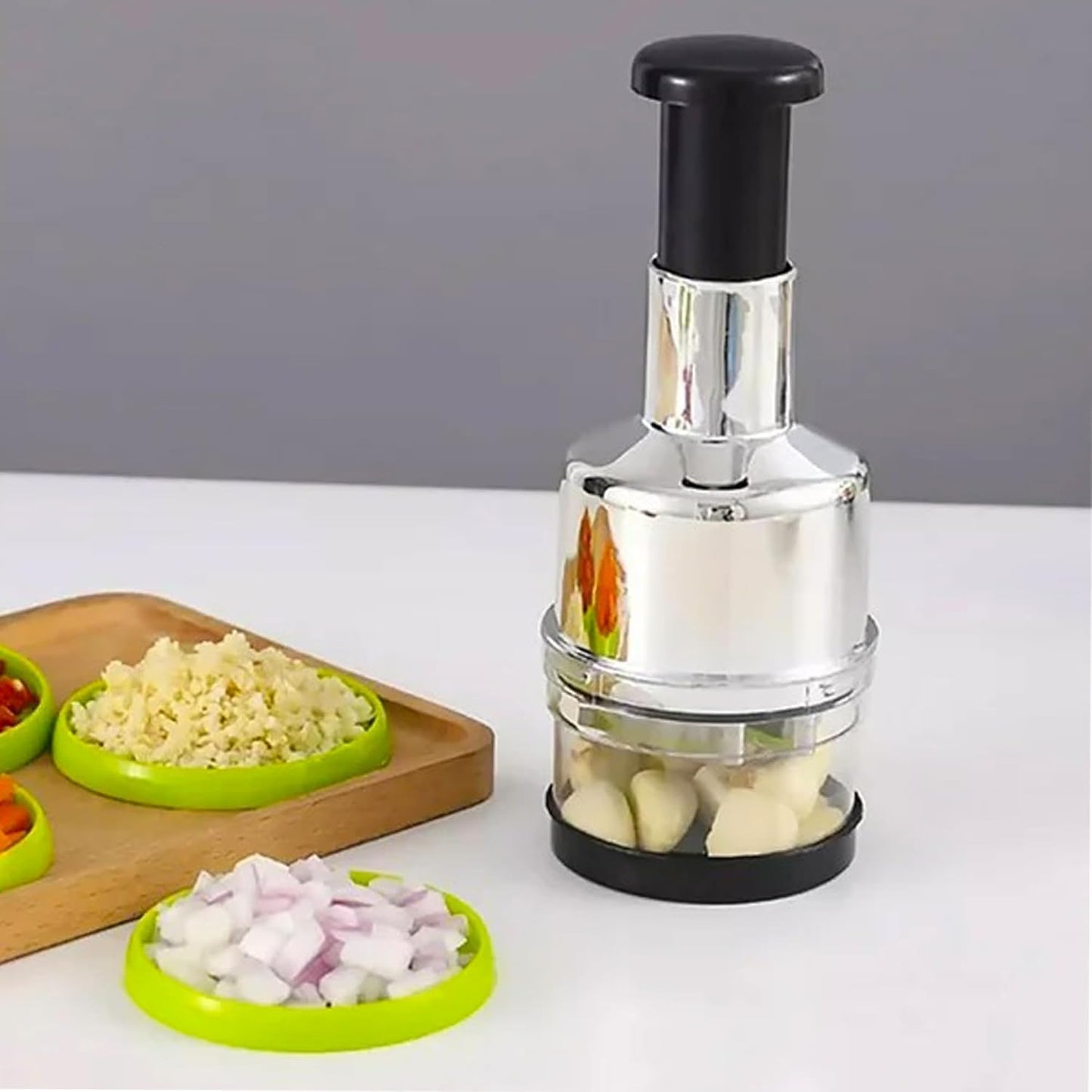 Hand Press Garlic Chopper, Manual Vegetable Cutter