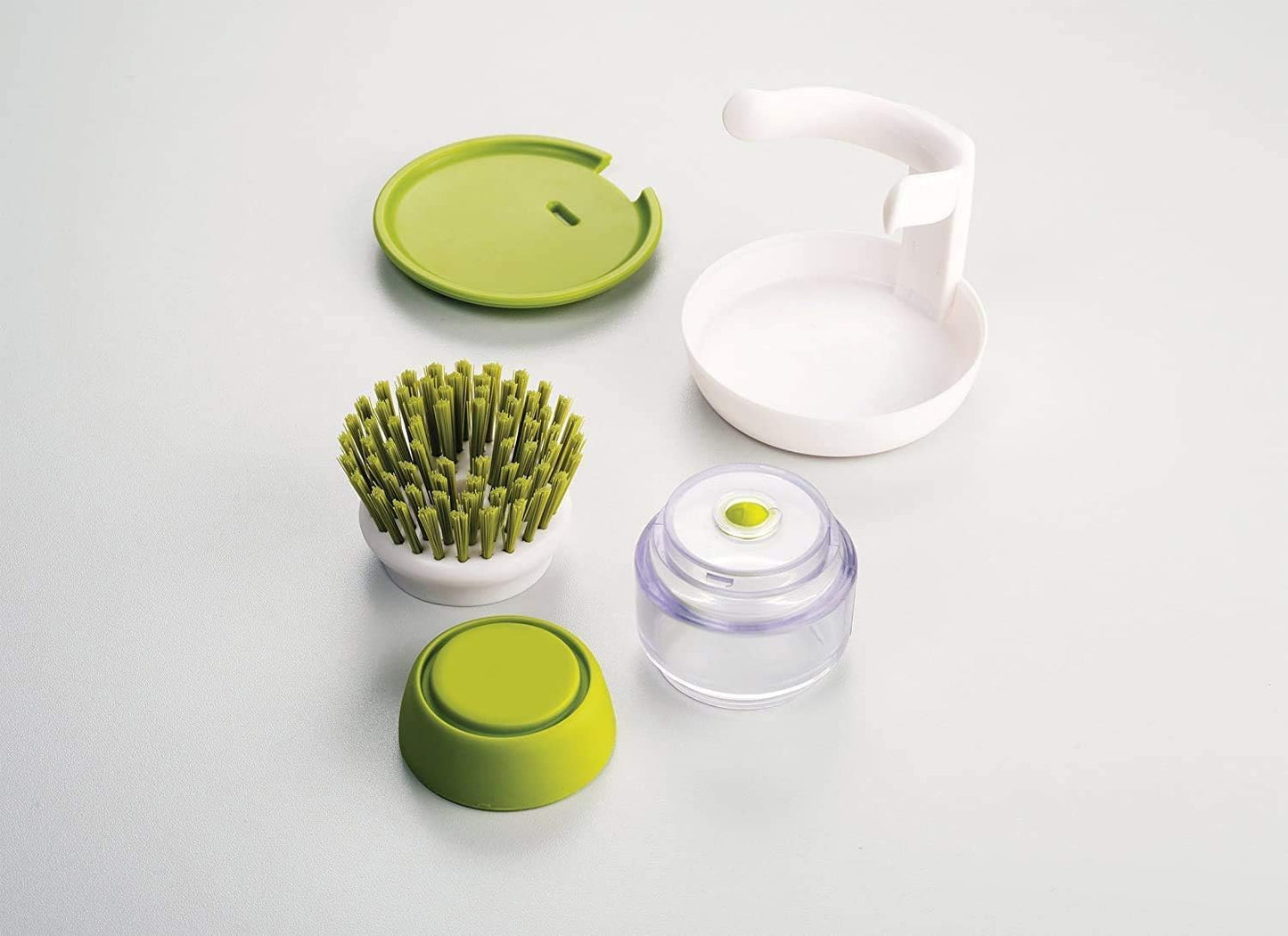 Cleaning Brush with Soap Dispenser – Kitchen Sink Dishwashing Brush with Storage Stand | Durable Plastic Soap Dispensing Cleaning Brush for Dishes, Pots & Pans