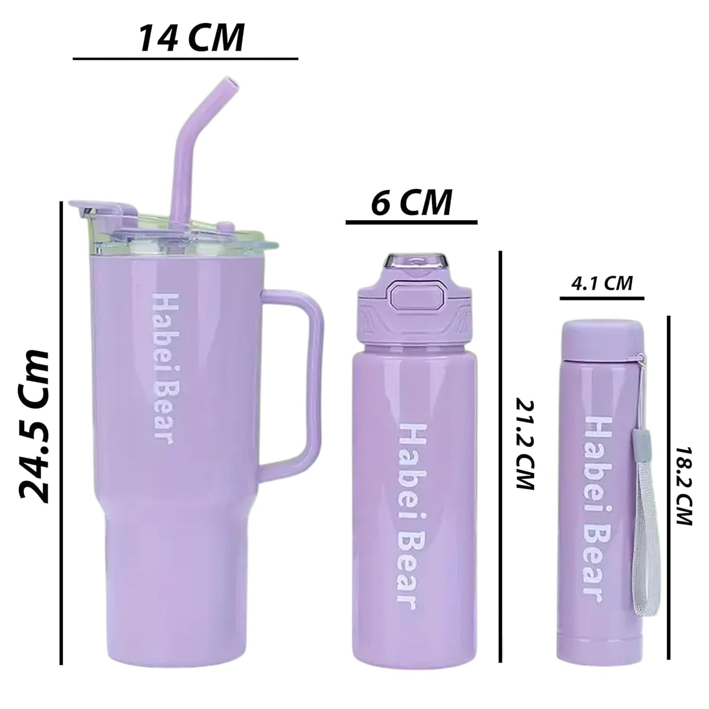 Plastic Tumbler Set, 1200ml/800ml/300ml, (Multicolor)
