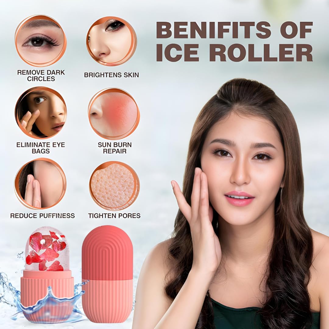 Silicone Face Ice Roller for Men & Women – Reusable & Unbreakable Face Massager for Glowing Skin