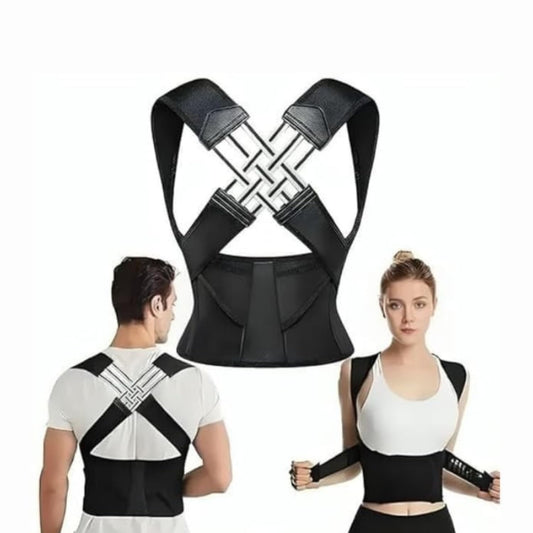 Premium Posture Corrector Belt Pro for Men & Women | Adjustable Back Support Brace for Spine Alignment, Shoulder & Upper Back Pain Relief | Comfortable & Breathable Material (Black, One Size)