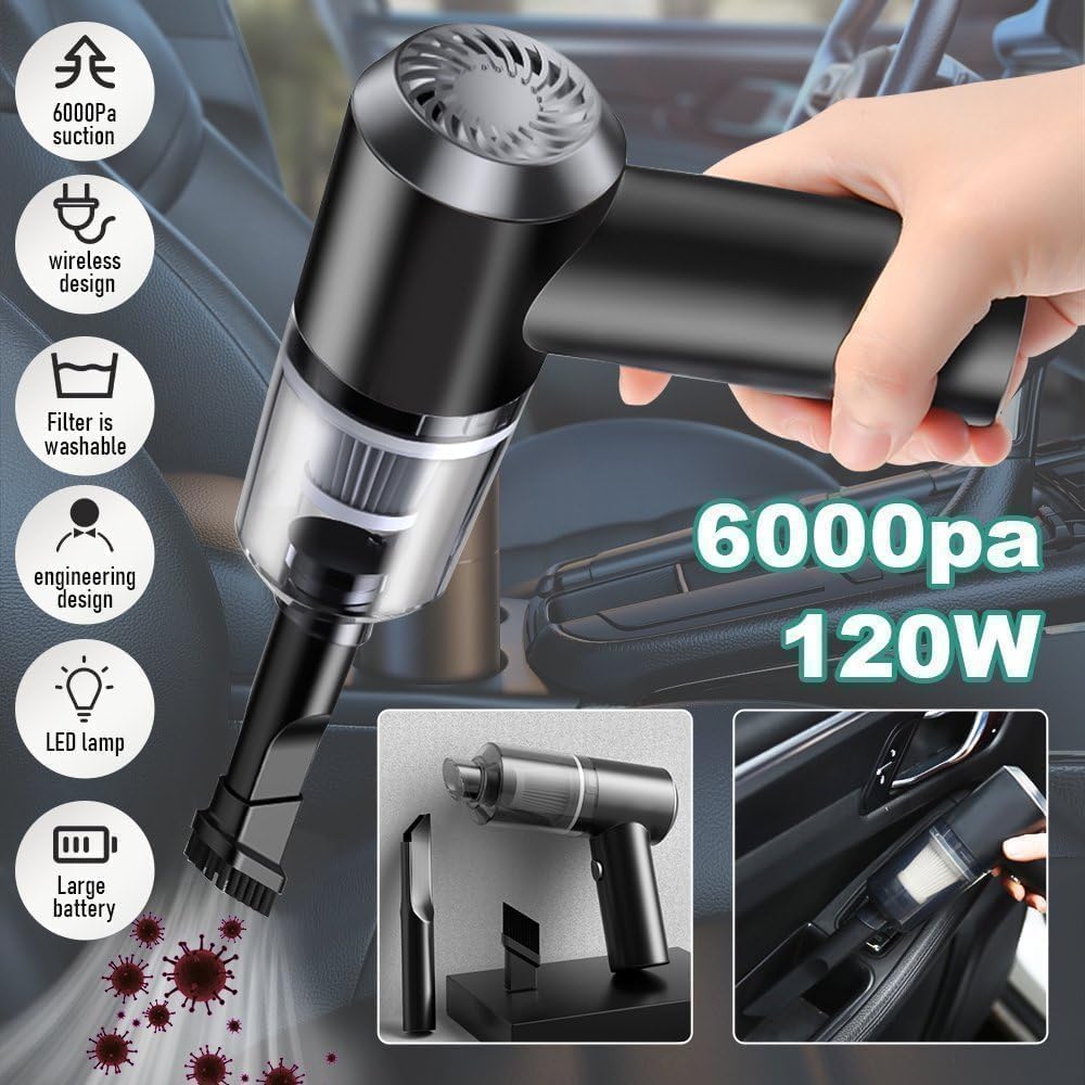 3 in 1 Vacuum Cleaner with Blower for Home. Cordless Car Vacuum Cleaner, USB Rechargeable Cleaner for Car Outdoor Office Handheld Computer, Laptop, Car