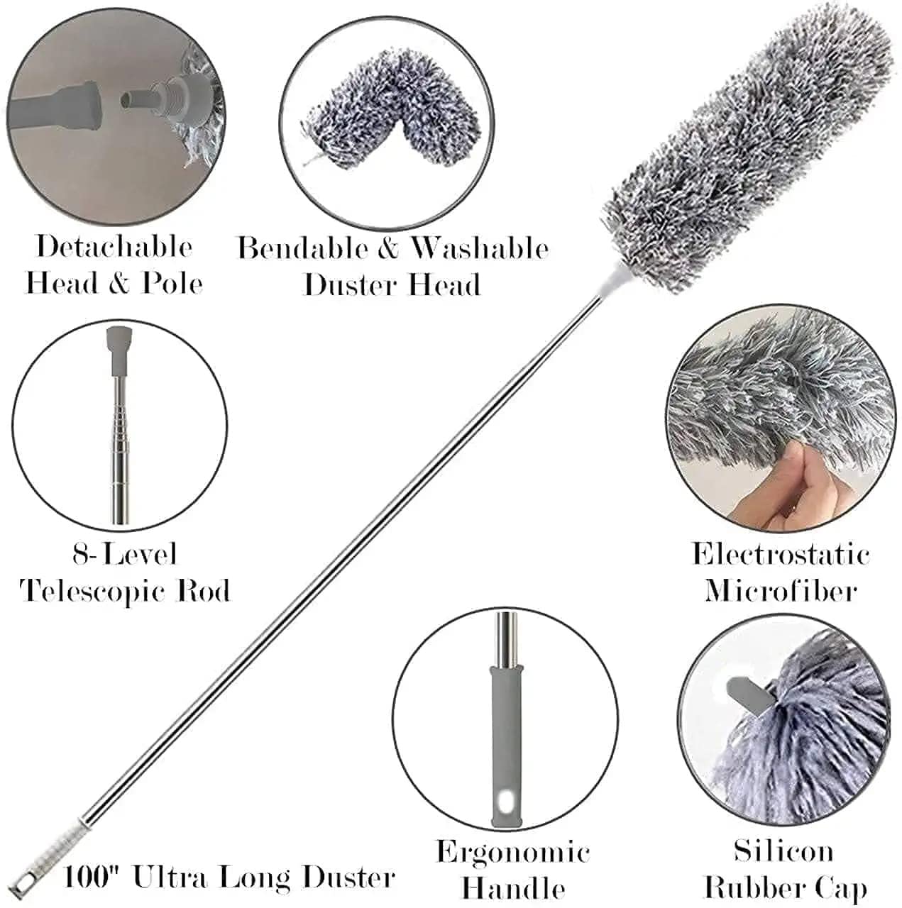 Extendable Washable Microfiber Cleaning Duster