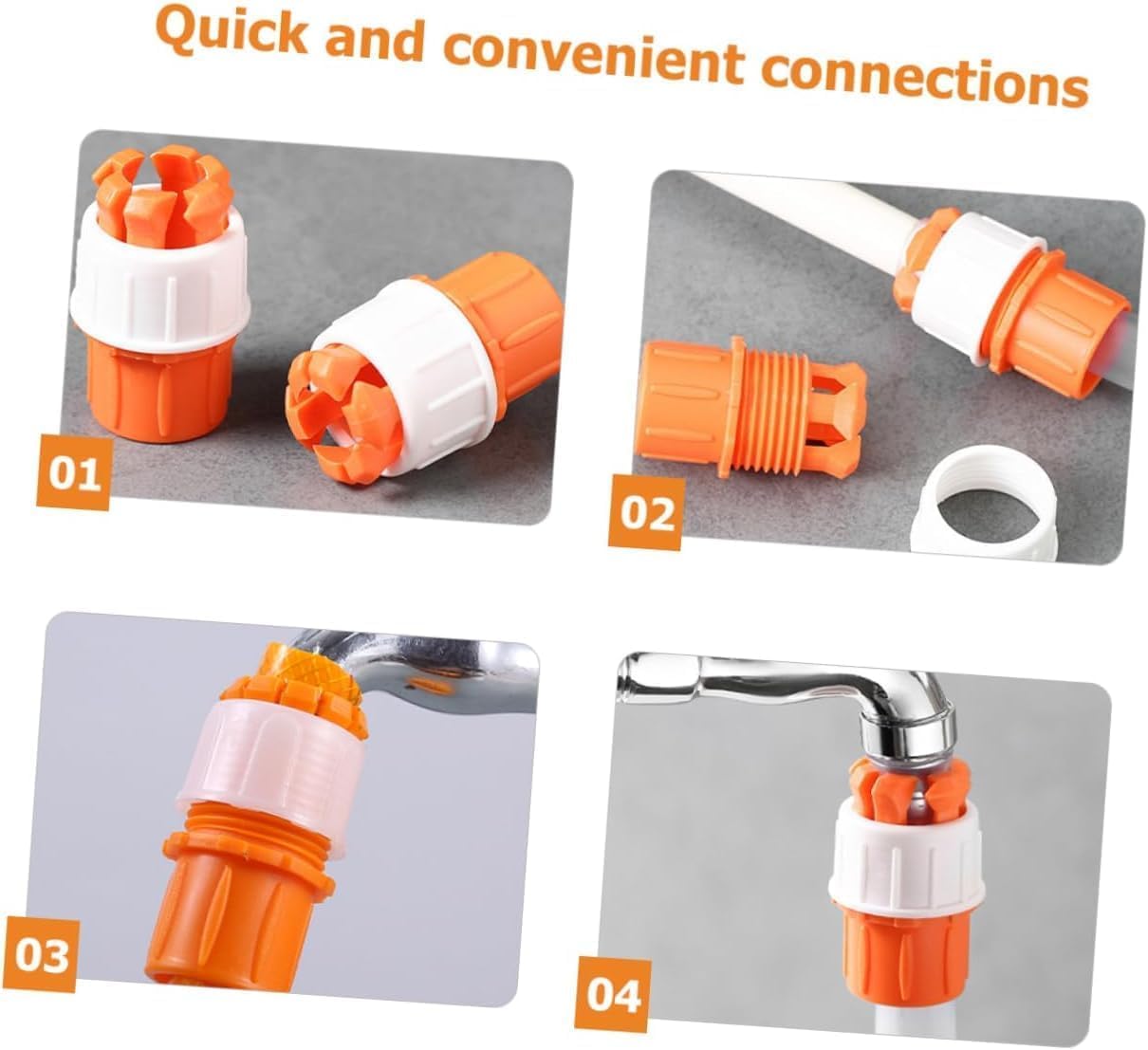 Faucet Tight Pipe Connector, Universal Adapter Coupling Mesh Water Nozzle Fitting (5 Pcs)