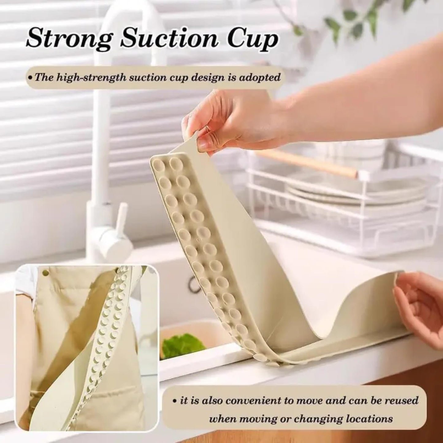 Silicone Sink Splash Guard – Kitchen Water Deflector Strip for Sink Edge (Multicolor)