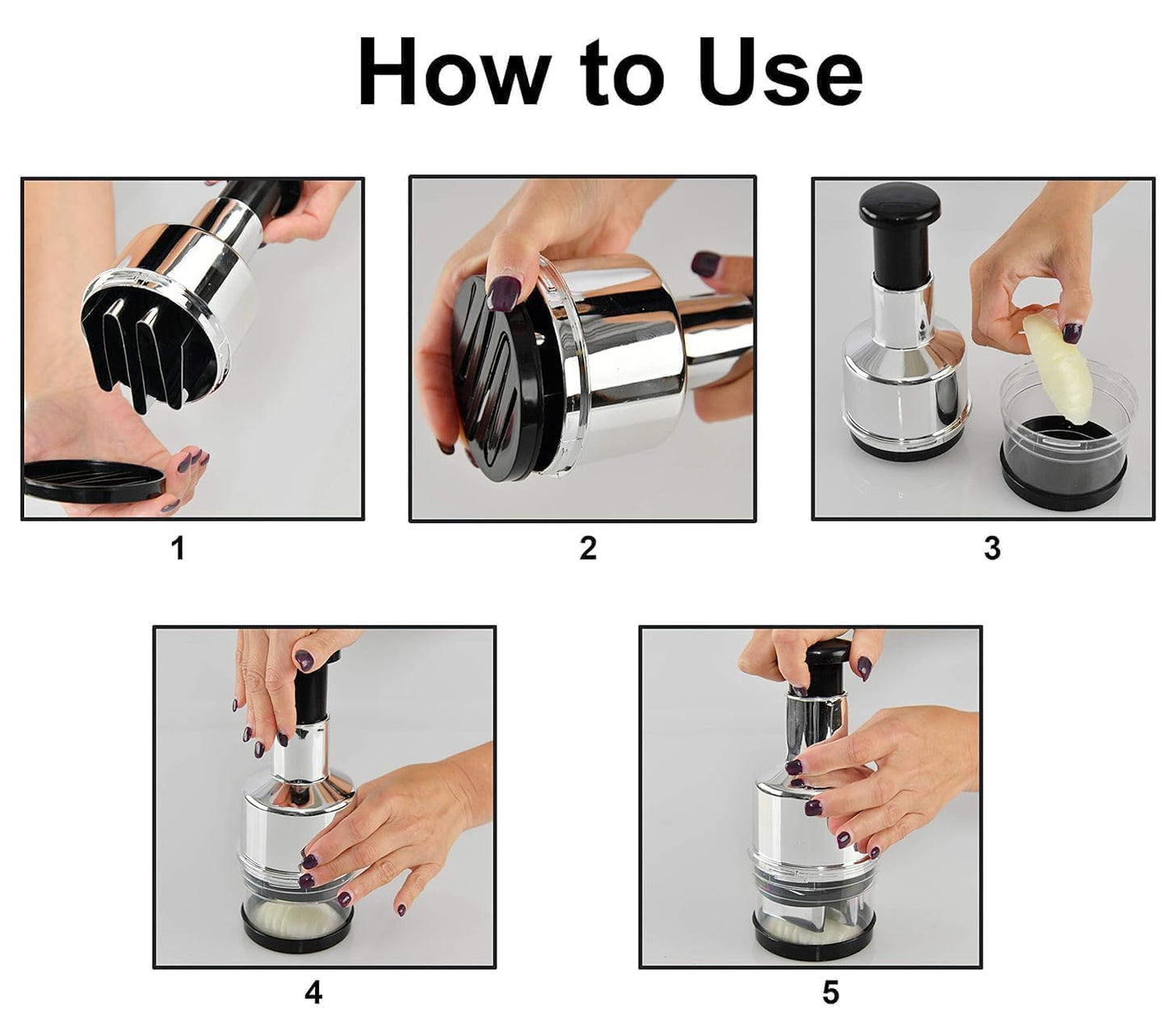 Hand Press Garlic Chopper, Manual Vegetable Cutter