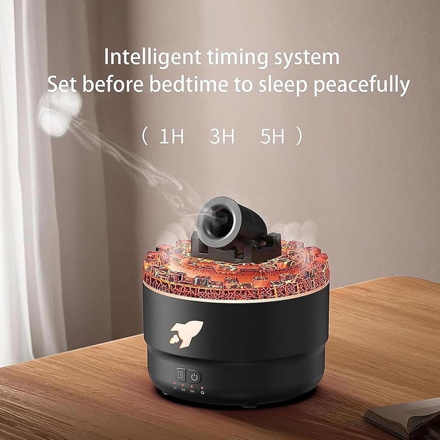 Cannon Blast Aroma Humidifier – 280ML Desktop Humidifier with 7 LED Colors, Dual Spray Modes, Aromatherapy, Timer Function, and Auto Shut-Off for Relaxing & Fresh Air