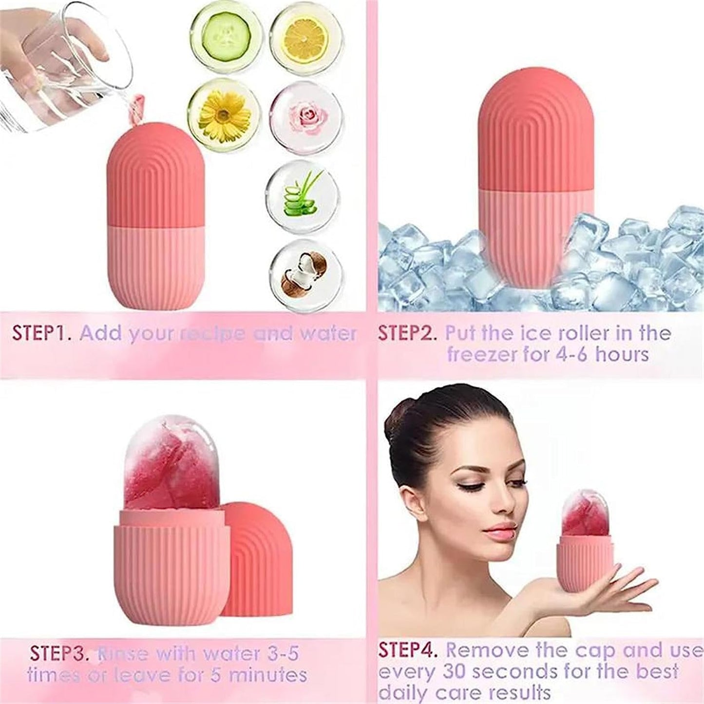 Silicone Face Ice Roller for Men & Women – Reusable & Unbreakable Face Massager for Glowing Skin
