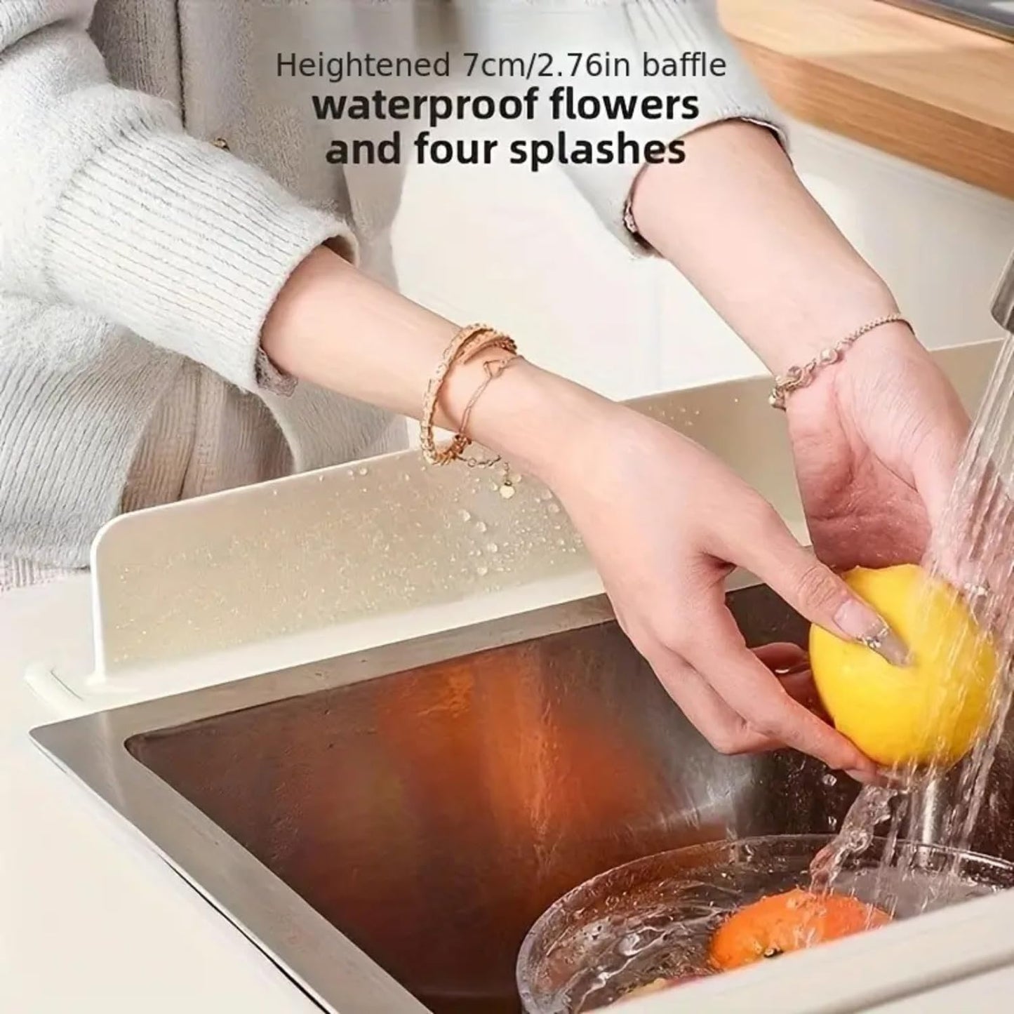 Silicone Sink Splash Guard – Kitchen Water Deflector Strip for Sink Edge (Multicolor)