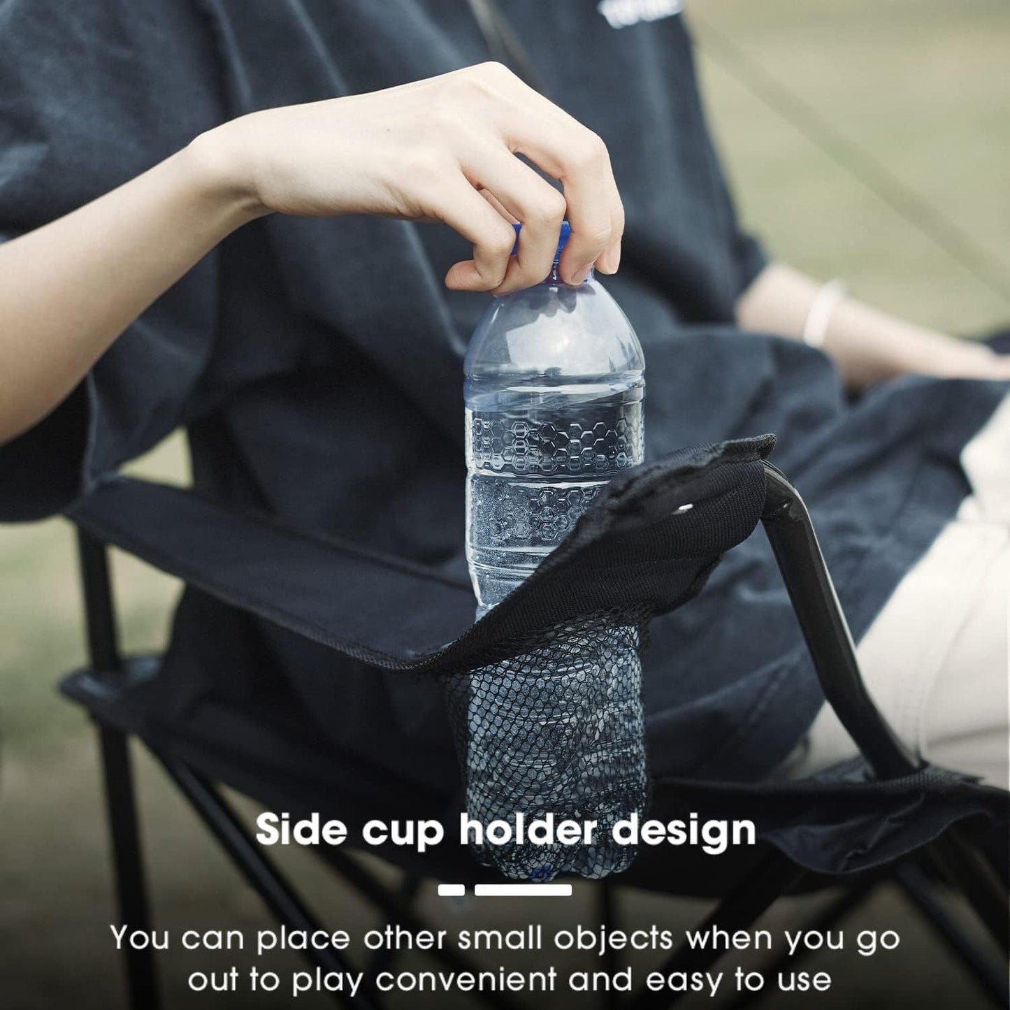 Portable Foldable Camping Chair for Adults | Heavy Duty Metal Frame | Large Comfortable Polyester Outdoor Chair with Cup Holder | Portable Folding Chair for Camping, Picnic, Beach & Travel (Multicolor)
