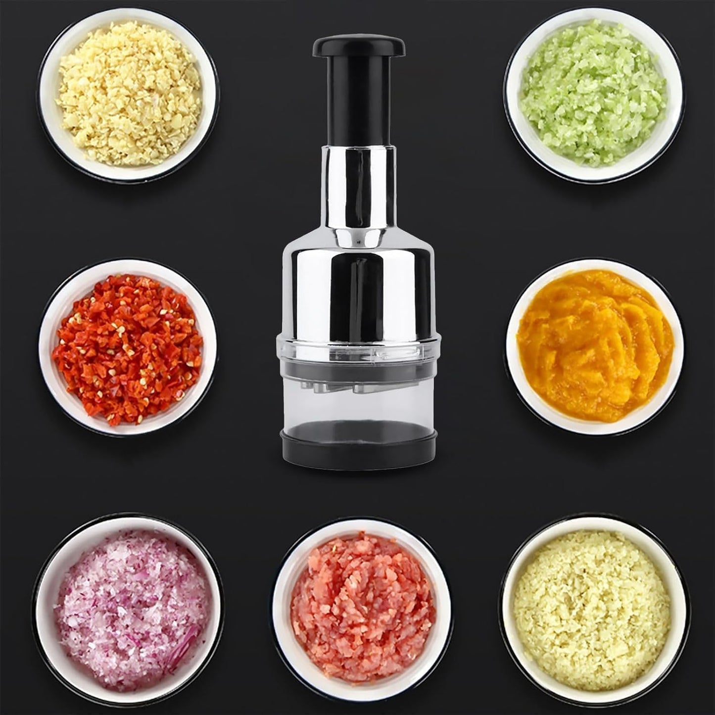 Hand Press Garlic Chopper, Manual Vegetable Cutter