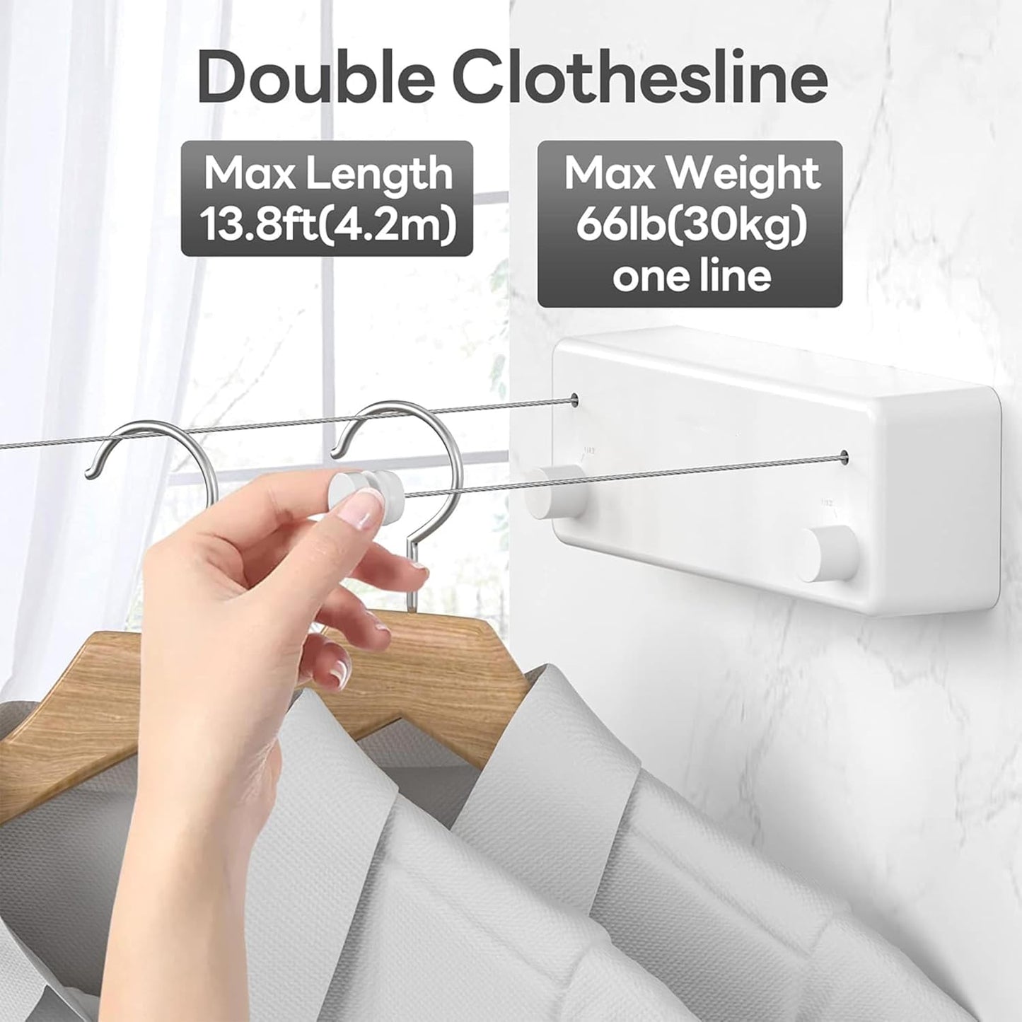 Retractable Cloth line For Drying Clothes Indoor & Outdoor