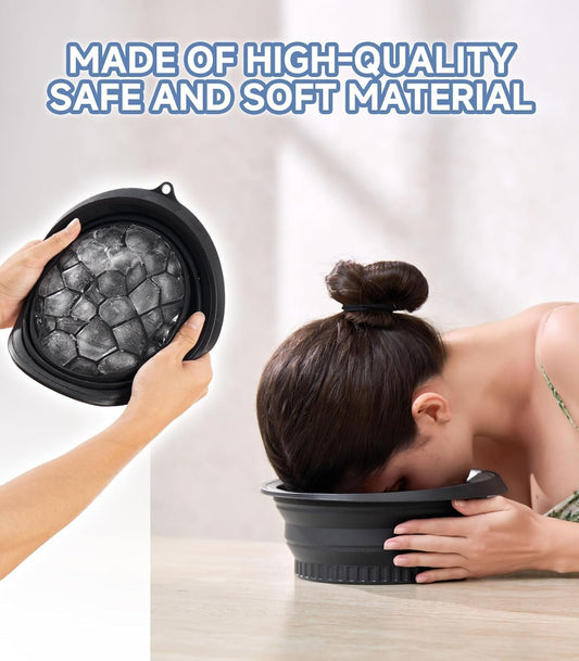 Silicone Collapsible Face Bowl with Built-in Ice Tray (Multicolor)