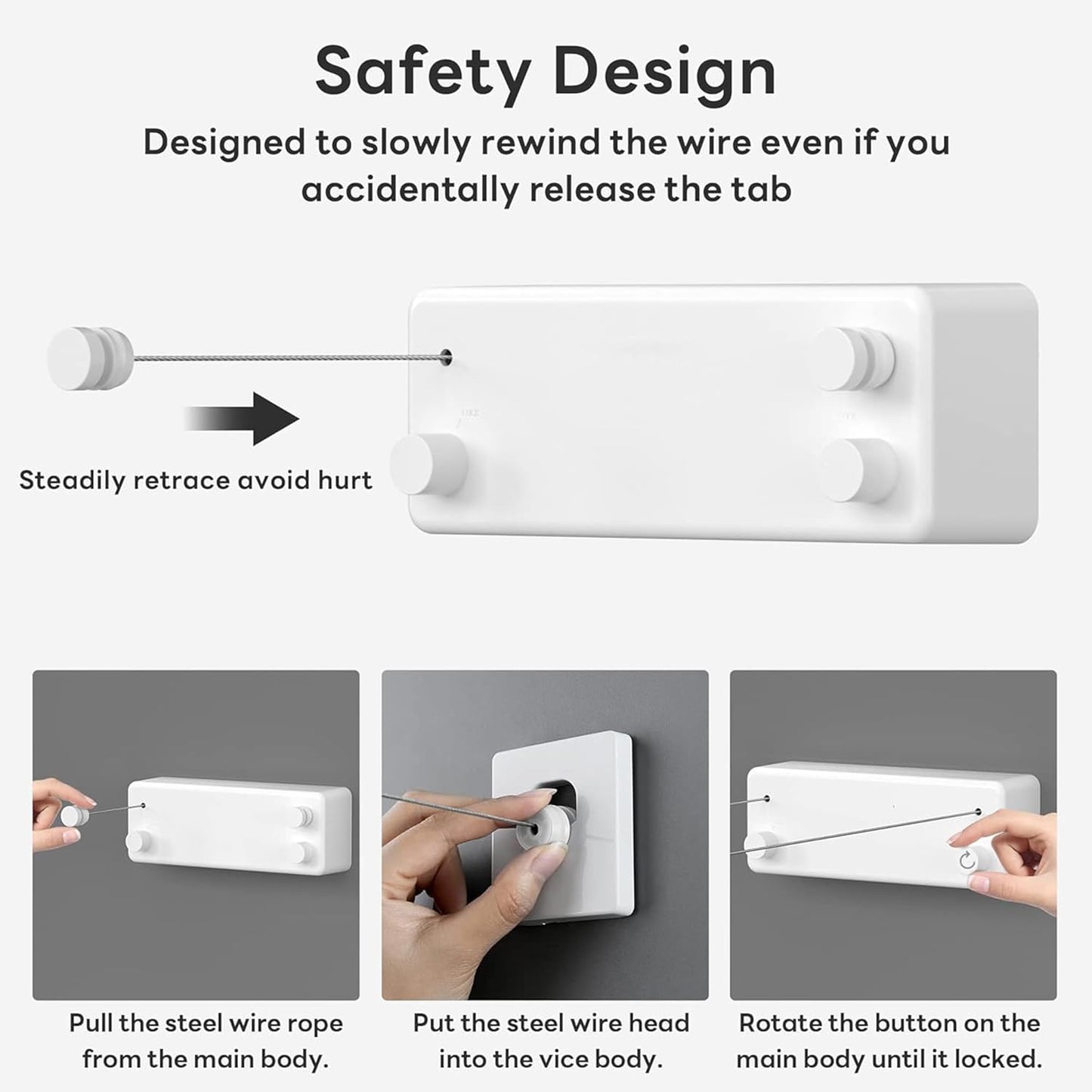 Retractable Cloth line For Drying Clothes Indoor & Outdoor