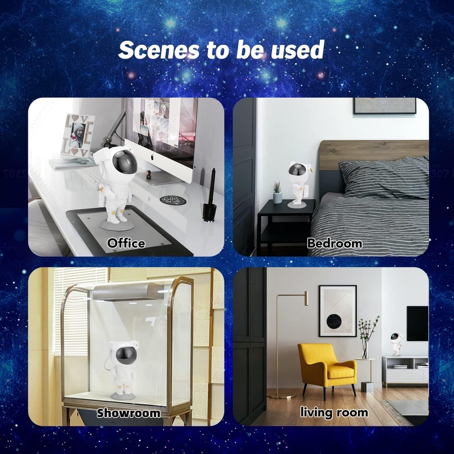 Astronaut Galaxy Projector Night Light – 360° Rotating Nebula Star Projector with Remote Control, Timer & Adjustable Head