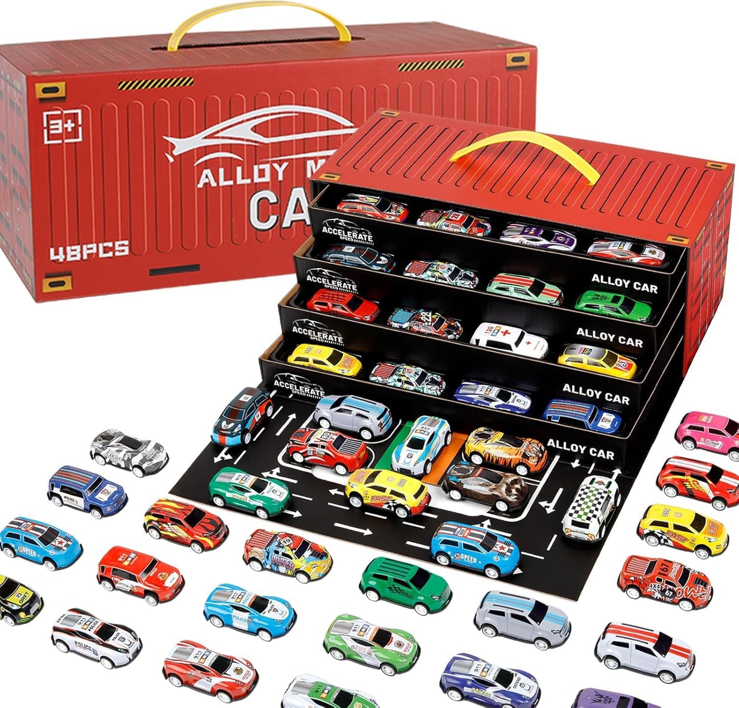 48 Pcs Car Container Toy Set for Kids
