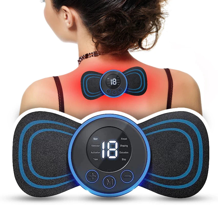 Wireless Mini Massager Body Massager Machine for Pain Relief, Portable Butterfly Massager for Body Pain Relief, Rechargeable Neck and Shoulder Massage Machine for Blood Circulation