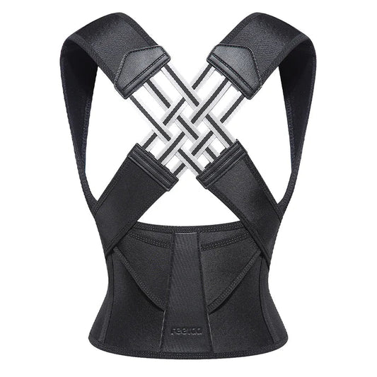 Premium Posture Corrector Belt Pro for Men & Women | Adjustable Back Support Brace for Spine Alignment, Shoulder & Upper Back Pain Relief | Comfortable & Breathable Material (Black, One Size)