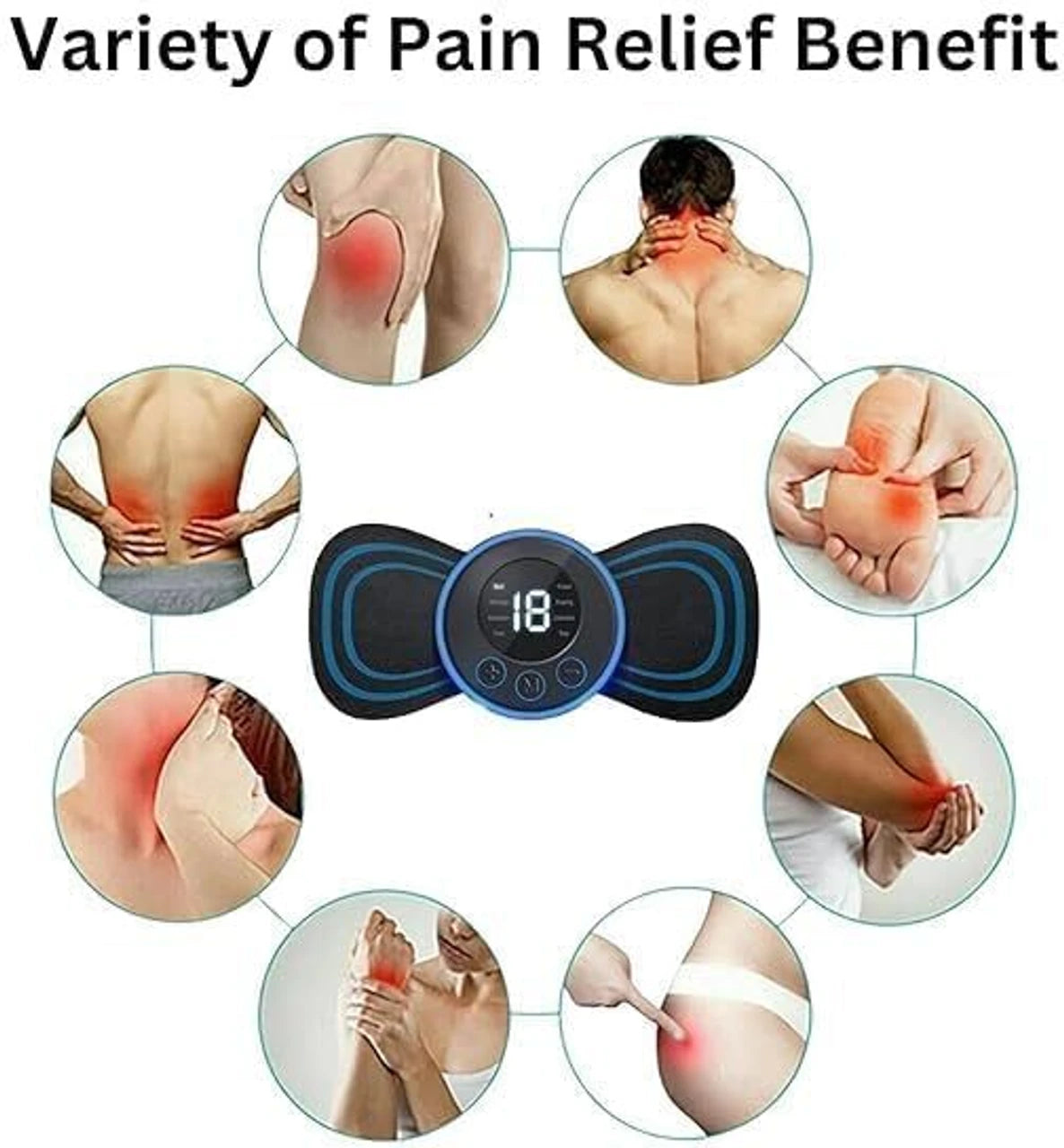 Wireless Mini Massager Body Massager Machine for Pain Relief, Portable Butterfly Massager for Body Pain Relief, Rechargeable Neck and Shoulder Massage Machine for Blood Circulation
